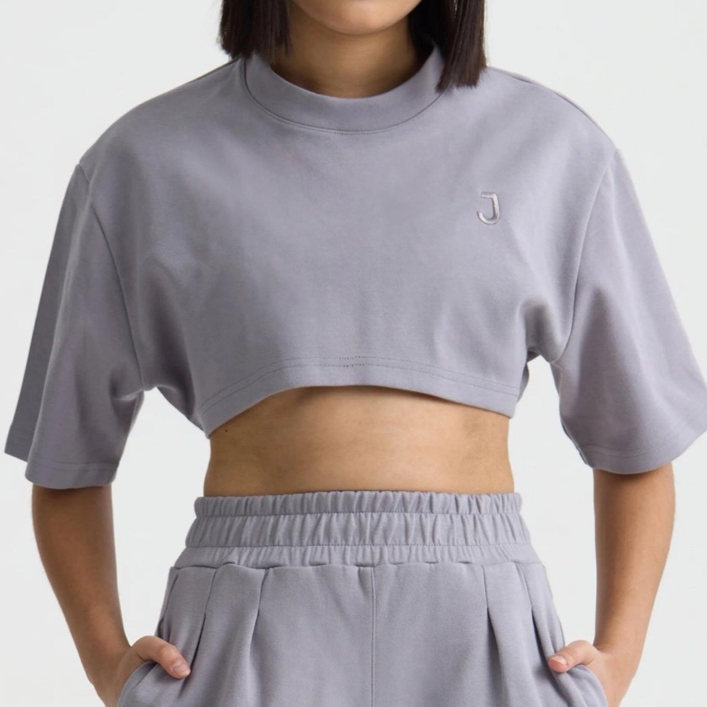 JUV Purple Short Sleeve Crop Top Size Small NWT